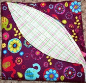 Image of Purple Elephants & Flowers Infant Car Seat Blanket