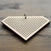 Image of Wooden Cross Stitch Pendant : Diamond