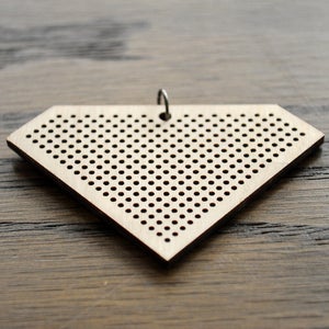 Image of Wooden Cross Stitch Pendant : Diamond