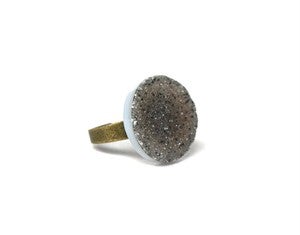 Image of Gray Druzy Ring