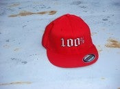 Image of 100% Fitted Flat Bill Hat (Red) Size s/m or l/xl