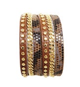 Image of Zan Bracelet-Camel/Snakeskin