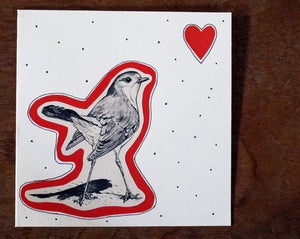 Image of Love bird - handmade greeting card