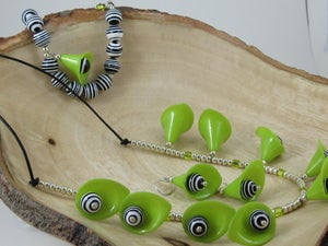 Image of Calla Lillies Necklace, Bracelet and Earrings set