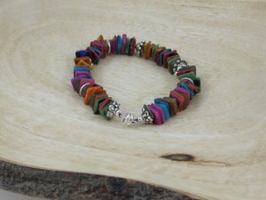 Image of Dyed Shell Disk Bracelet