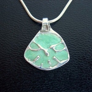 Image of PMC Jewelry - Turquoise Carribbean Drop Pendant Necklace