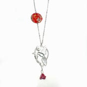Image of Humming Bird Necklace - White Gold
