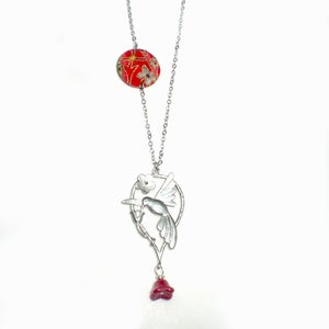 Image of Humming Bird Necklace - White Gold
