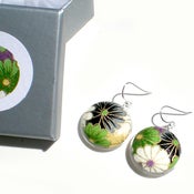 Image of Japanese Paper Chiyogami Sterling Silver Earrings - Sakura