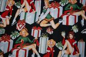 Image of FF Sexy Pin Up Cocktail Party Girls Cotton Fabric