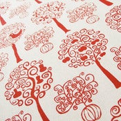 Image of Orchard - Red on organic cotton