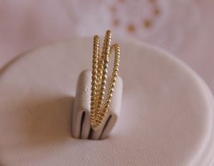 Image of Set of 3 -14k solid yellow gold beaded DOTTED stack/stacking rings - wedding bands, anniversary band