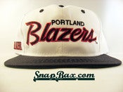 Image of VINTAGE PORTLAND TRAILBLAZERS WHITE SCRIPT SNAPBACK 