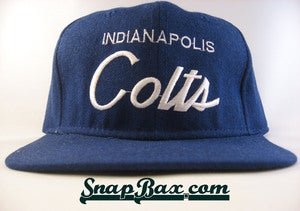 Image of VINTAGE INDIANAPOLIS COLTS BLUE SCRIPT SPORTS SPECIALTIESSNAPBACK