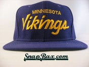 Image of VINTAGE MINNESOTA VIKINGS SCRIPT SNAPBACK