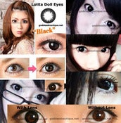 Image of Black Lolita Doll Bigger Bold Eyes Contact Lenses