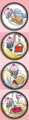 Image of Magnets: 4 pack of Cuppie Eating Carbs Super Strong Dome Magnets