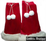 Image of Mrs. Santa Velour Fluffy White Fur Leg Warmers Loose Socks