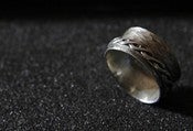Image of Sterling Silver Texturized Spinner Ring / Motion Ring/ Anxiety Ring / Spin Ring