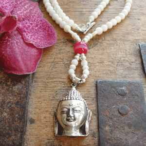 Image of Buddha Boho Necklace - Mother of Pearl 