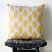 Image of Uzbek Ikat, Silk and Cotton Cushion Cover, Pillow, 45 x 45 cm, 18 inch