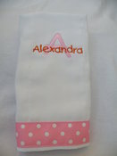 Image of Pink Initial & Name Embroidered Burp Cloth