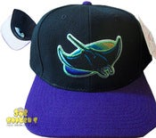 Image of Vintage Tampa Bay Devil Rays Bk/Purple Snapback Cap Hat