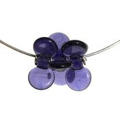 Image of Ink Blue Propeller Droplet Discs 3 lampwork necklace