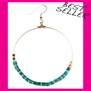 Image of CARIBBEAN BLUES SWAROVSKI HOOPS