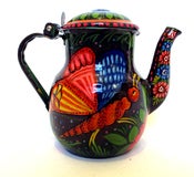 Image of  Sindhi truck art handpainted enamel teapot (red)
