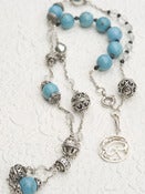Image of Turquoise and Silver Necklace with clip on "grow" circle