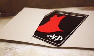 Image of Alpha Phi Red Dress Gala Invitations - Pocket Enclosure or Gatefold