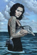Image of "The Shepherdess"  Framed Original Painting 14x20
