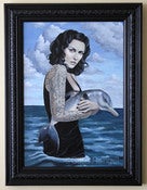 Image of The Shepherdess /Framed Original Painting/14x20