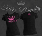 Image of Hair Royalty Logo BLACK w/Pink Baby Doll T-Shirt