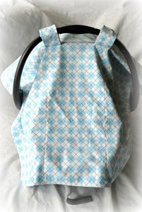 Image of Blue Argyle Infant Car Seat Tent