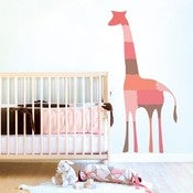 Image of Giraffe Puzzle Fabric Wall or Sticker Decal