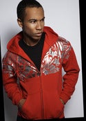 Image of SHOOTING STAR HOODIE - RED/SILVER