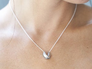 Image of sterling silver fortune cookie necklace 16"