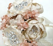 Image of Blushing Ivory Silk Brooch Bridal Bouquet