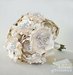 Image of White On White Silk Brooch Bridal Bouquet