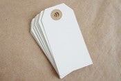 Image of White Gift Tags with Kraft Reinfoced HOles