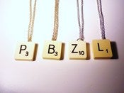 Image of VINTAGE SCRABBLE TILE INITIAL NECKLACE
