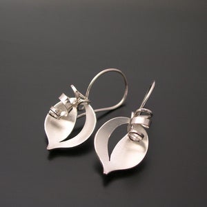 Image of Leaf and Tendril Earrings - All Silver