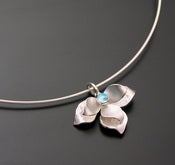 Image of Lotus Pendant - Blue Topaz