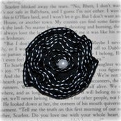 Image of Black with white Ribbon Rosette Hair Clip
