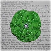Image of Green 'n White Dots Ribbon Rosette Hair Clip