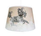 Image of 16" Beige 'Mare of Knights' Retro Drum Shade