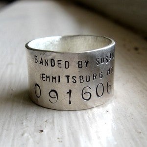 Image of Unique Sterling Silver Custom Duck Band Ring