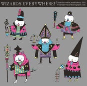 Image of WIZARDS EVERYWHERE! vector character set